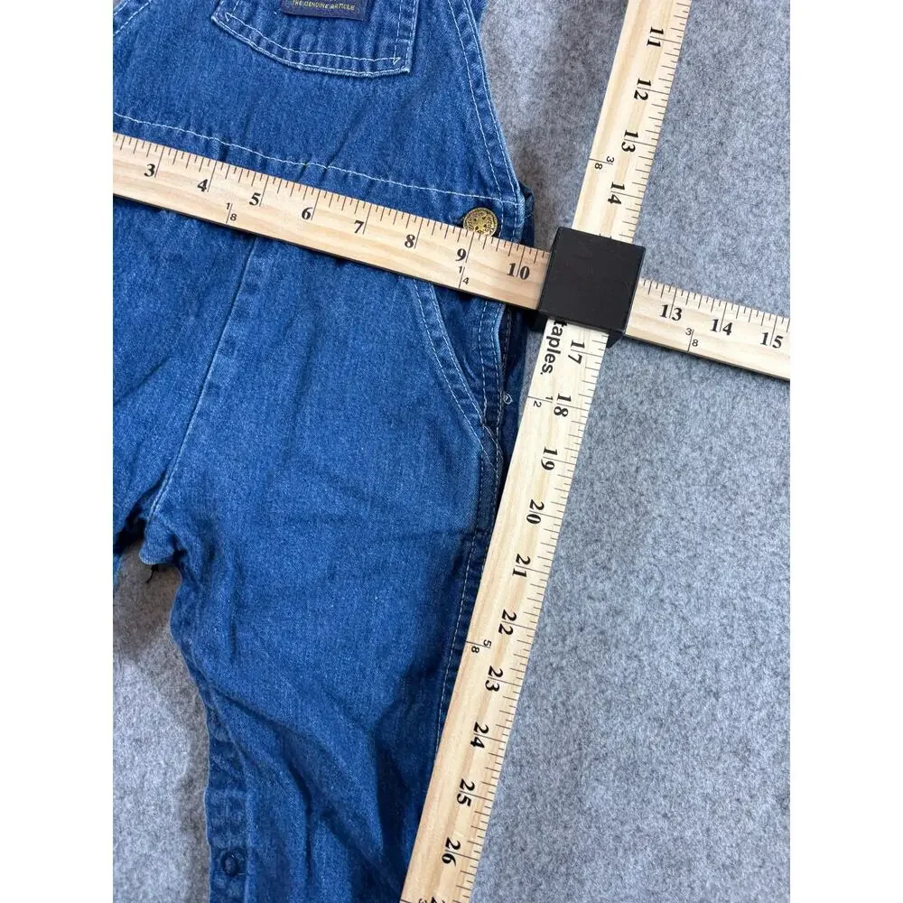 VTG 90s Oshkosh B'Gosh Overalls Baby Toddler Blue Denim Vestbak One Piece 12M